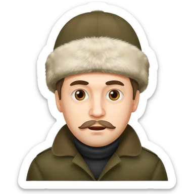 crazy russian man with ushanka sticker