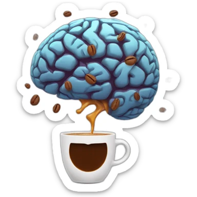 brain explode emoji with coffee sticker