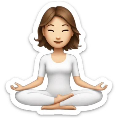 Brown hair yoga girl sticker