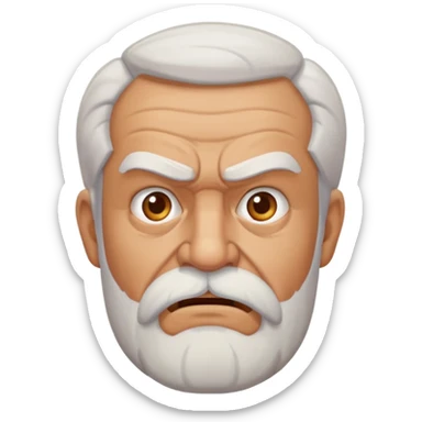 old angry man with facial hair sticker