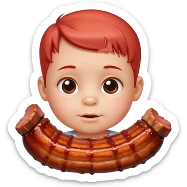 Head as a baby and body as bbq ribs sticker