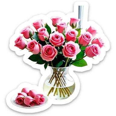 Розовая бабочка с сердечками sticker