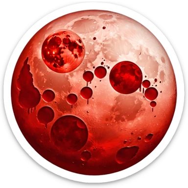 Blood moon without eyes mouth or nose sticker