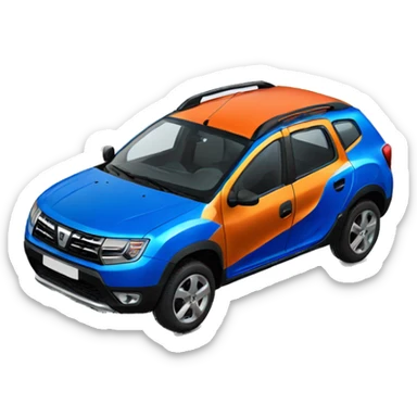 Blue and orange dacia spring sticker