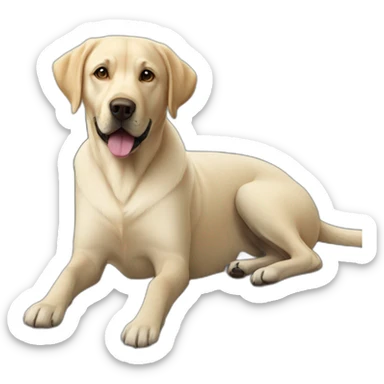 Labrador with first mouthe sticker