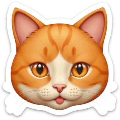 Cute orange cat with a lip piercing  sticker