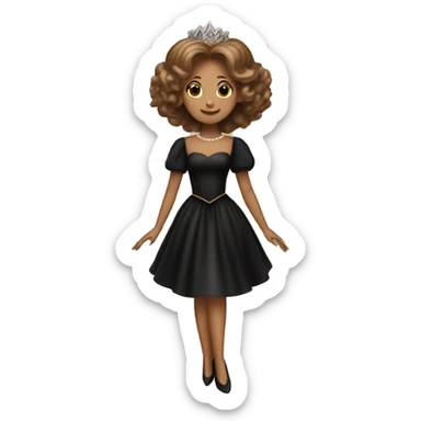 Glinda The Good Witch Wicked black Dress with brown hair sticker