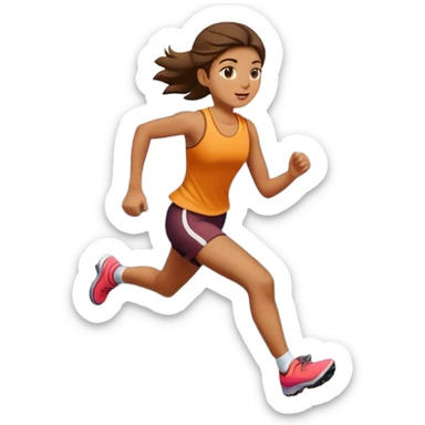 Chica corriendo por la montaña sticker