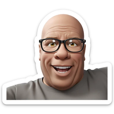 smiling boy in black glasses sticker