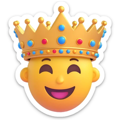 laughing emoji with a crown sticker