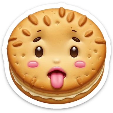 cute biscuit no cream cry tounge sticker