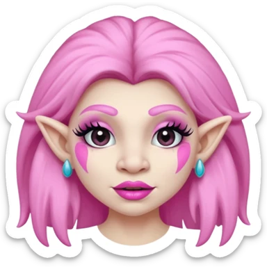 🧌 this but with pink lipstick and pink nails and eyelashes sticker