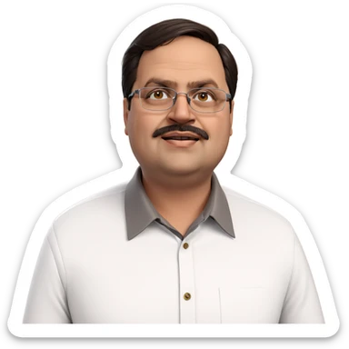 male with glasses and collared shirt sticker