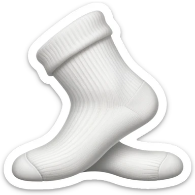 smelly white sock on feet, sole view and shape sticker