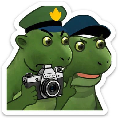 Man getting bit by leopard sticker