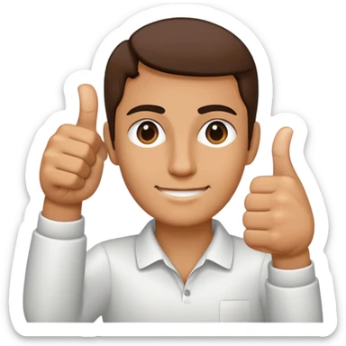 voglio che ci sia una faccia in cui la mano con il pollice sinistro  alzato e le altre dita della mano sinistra coprano orizzontalmente gli occhi e la mano destra distanziata dalla faccia fa il simbolo della L sticker