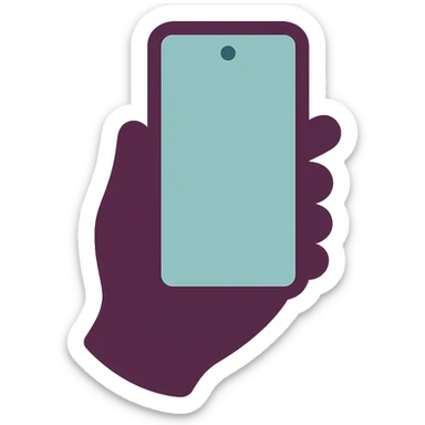 Smartphone in hand, color 4D0013 sticker