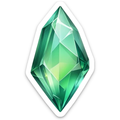 Green iridescent nebula crystal shard sticker