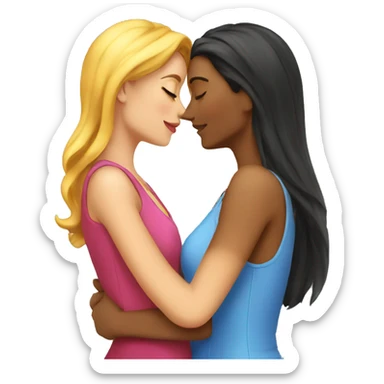 Un beso romántico entre dos chicas sticker