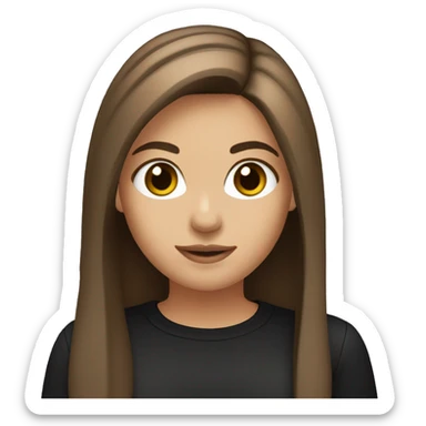 girl-with-brown-straight-hair-brown-eyes-holding microphone black shirt sticker