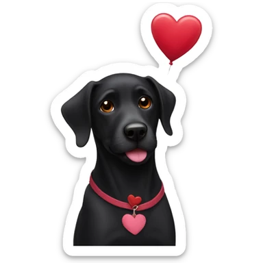 Black dog valentine  sticker
