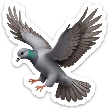 pigeon flying sticker