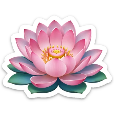 lotus flower with calm waves around sticker