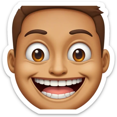 Crazy face with big smile sticker