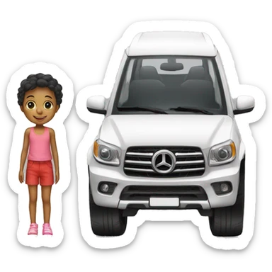 Enfant de 5ans avec une voiture luxe sticker