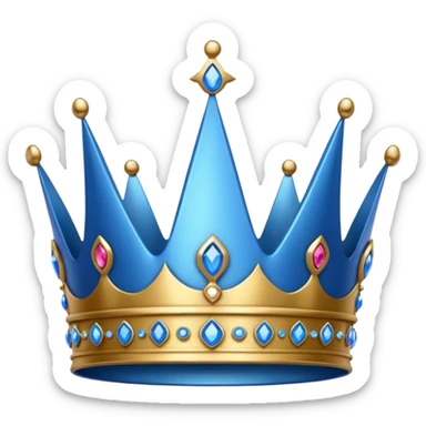 shiny blue crown only sticker