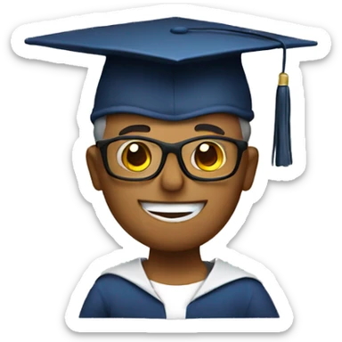 professor with graduation cap sticker