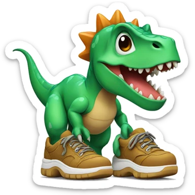 Dinosaur with shoes sticker