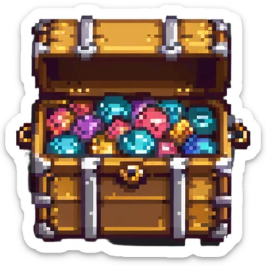 treasure chest overflowing with treasure sticker