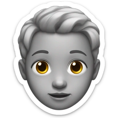 Baby-face-with-grey-skin-few hairs sticker