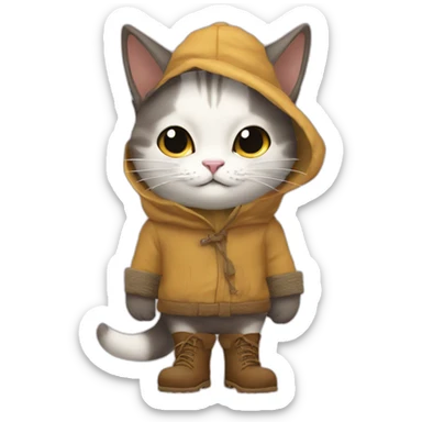 Gato con botas con capa 2011 sticker