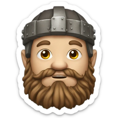 Medieval dwarf with funny face sticker