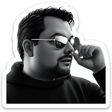 monochrome portrait of a man sticker