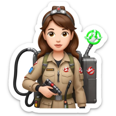 ghostbusters female long hair sticker