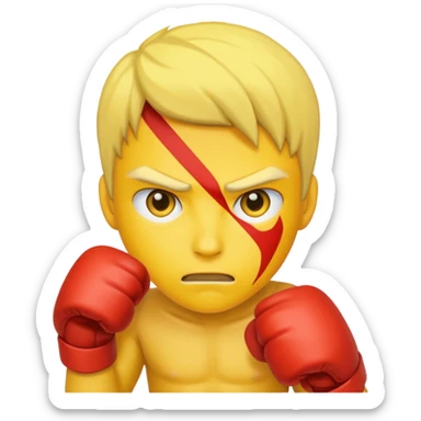 fight, yellow skin sticker