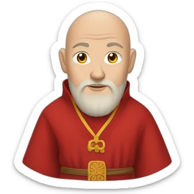Caucasian Monk in red robe sticker