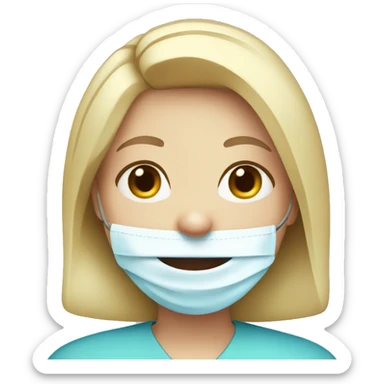 female dentist blonde with blue eyes sticker