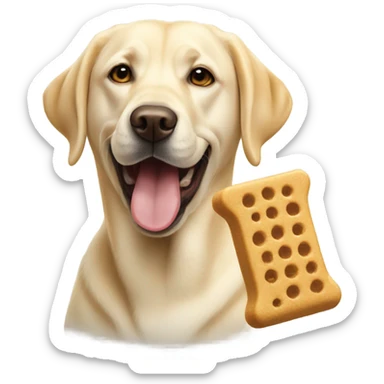 Yellow lab eating treat sticker