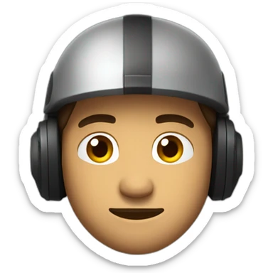 homme brun dégradé avec casque gaming sticker