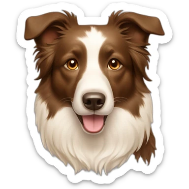 border collie dog light brown cream sticker