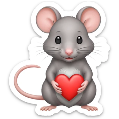 Rat with a heart sticker