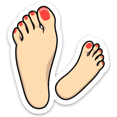 foot with long flexible toes spread wide apart like fingers sticker