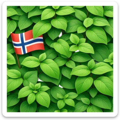 Norweigan flag with a green plant in it. sticker