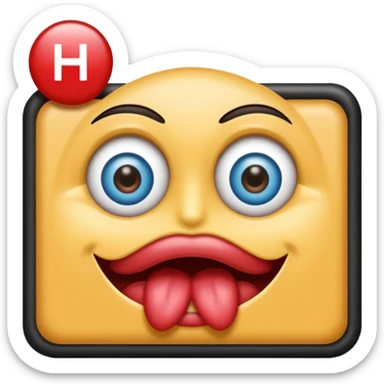 dessiner un Hotel, met une pancarte "H", rajoute un visage (yeux et bouche)de fou sticker