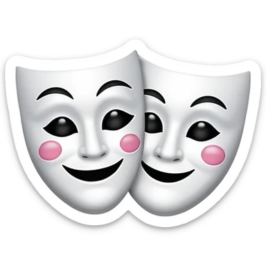 drama mask with happy and sad faces sticker