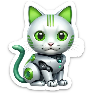 green cat about ai sticker
